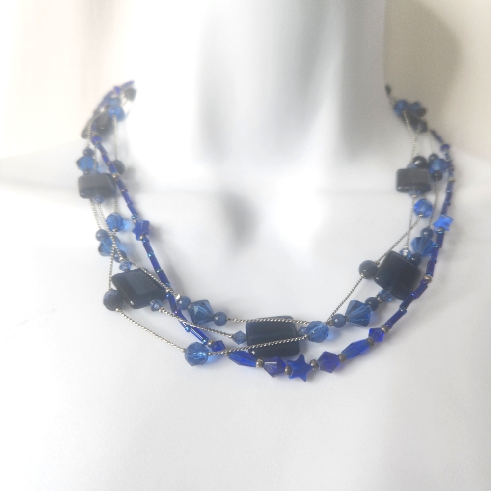 Lia Sophia Elegant Blue Beaded Necklace
